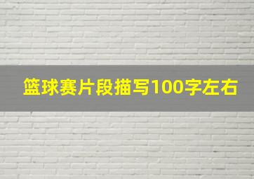 篮球赛片段描写100字左右