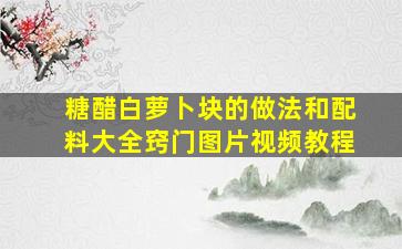 糖醋白萝卜块的做法和配料大全窍门图片视频教程