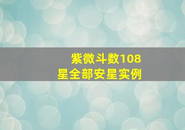 紫微斗数108星全部安星实例