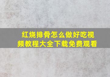 红烧排骨怎么做好吃视频教程大全下载免费观看