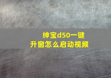 绅宝d50一键升窗怎么启动视频