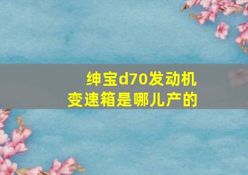 绅宝d70发动机变速箱是哪儿产的