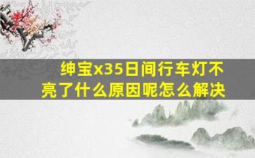 绅宝x35日间行车灯不亮了什么原因呢怎么解决