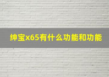 绅宝x65有什么功能和功能