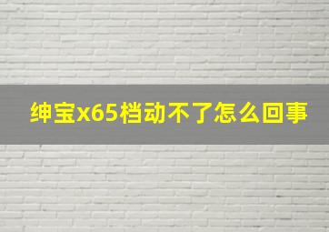 绅宝x65档动不了怎么回事