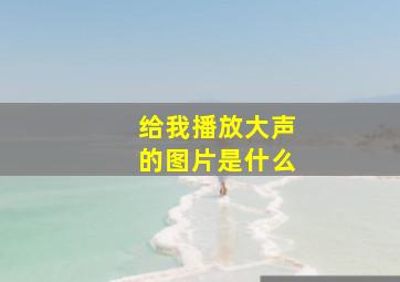 给我播放大声的图片是什么