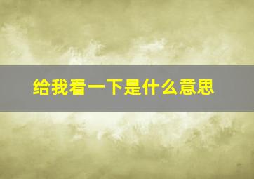 给我看一下是什么意思