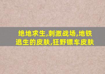 绝地求生,刺激战场,地铁逃生的皮肤,狂野镖车皮肤