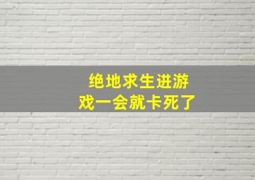 绝地求生进游戏一会就卡死了