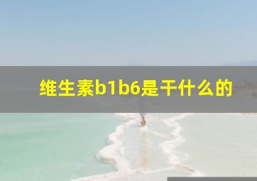 维生素b1b6是干什么的