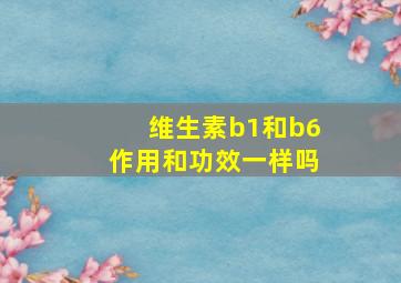 维生素b1和b6作用和功效一样吗