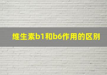 维生素b1和b6作用的区别