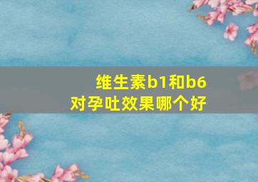 维生素b1和b6对孕吐效果哪个好