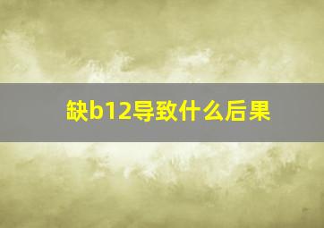 缺b12导致什么后果