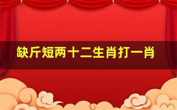 缺斤短两十二生肖打一肖