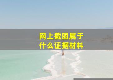 网上截图属于什么证据材料