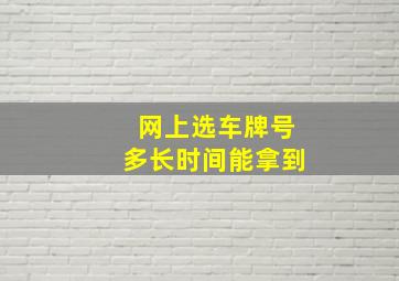 网上选车牌号多长时间能拿到