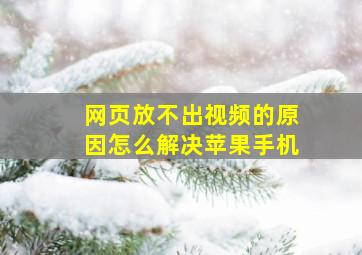 网页放不出视频的原因怎么解决苹果手机