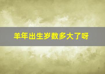 羊年出生岁数多大了呀