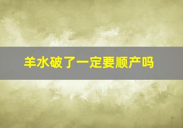 羊水破了一定要顺产吗