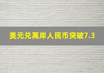 美元兑离岸人民币突破7.3