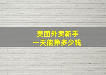 美团外卖新手一天能挣多少钱