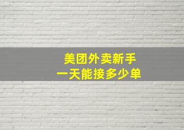 美团外卖新手一天能接多少单