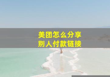 美团怎么分享别人付款链接