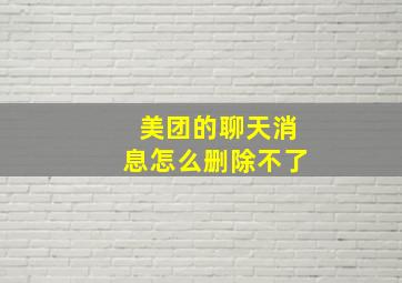 美团的聊天消息怎么删除不了