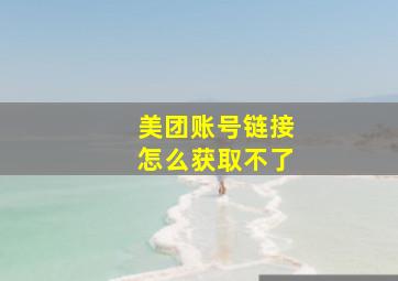 美团账号链接怎么获取不了