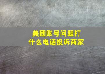 美团账号问题打什么电话投诉商家