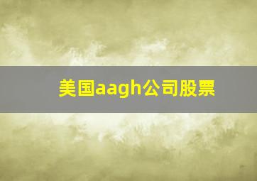 美国aagh公司股票