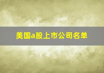 美国a股上市公司名单