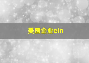 美国企业ein