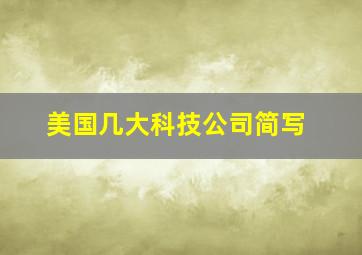 美国几大科技公司简写