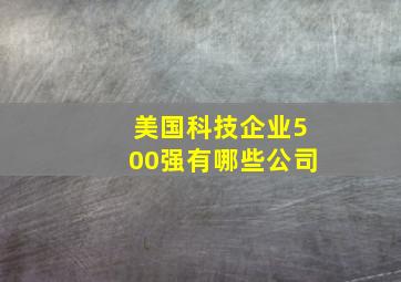 美国科技企业500强有哪些公司