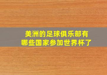 美洲的足球俱乐部有哪些国家参加世界杯了