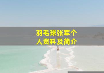 羽毛球张军个人资料及简介