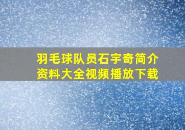 羽毛球队员石宇奇简介资料大全视频播放下载