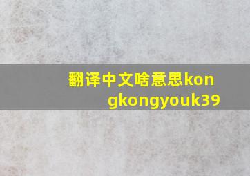 翻译中文啥意思kongkongyouk39