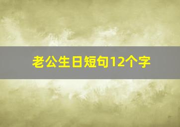 老公生日短句12个字