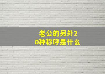 老公的另外20种称呼是什么