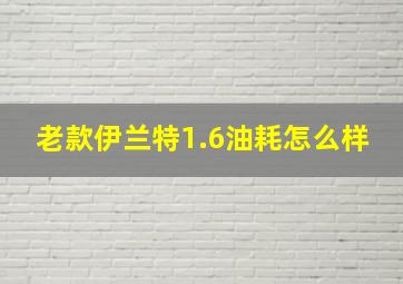 老款伊兰特1.6油耗怎么样