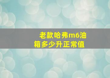 老款哈弗m6油箱多少升正常值