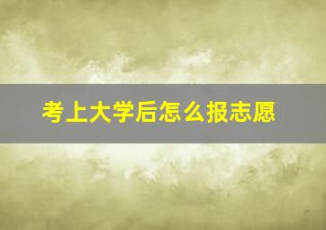 考上大学后怎么报志愿