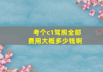 考个c1驾照全部费用大概多少钱啊