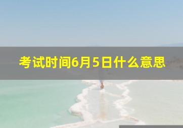 考试时间6月5日什么意思