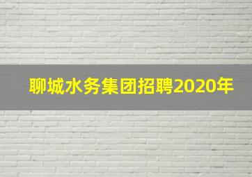 聊城水务集团招聘2020年