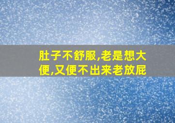 肚子不舒服,老是想大便,又便不出来老放屁