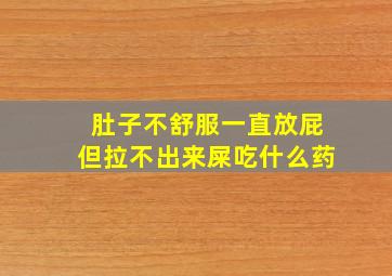 肚子不舒服一直放屁但拉不出来屎吃什么药